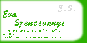 eva szentivanyi business card